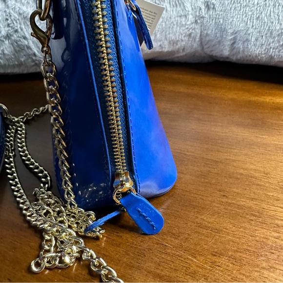 New Pratesi Firenze Blue Electric Italian Leather Crossbody, 6.5”x 7”x 3”. NWT - Picture 13 of 16